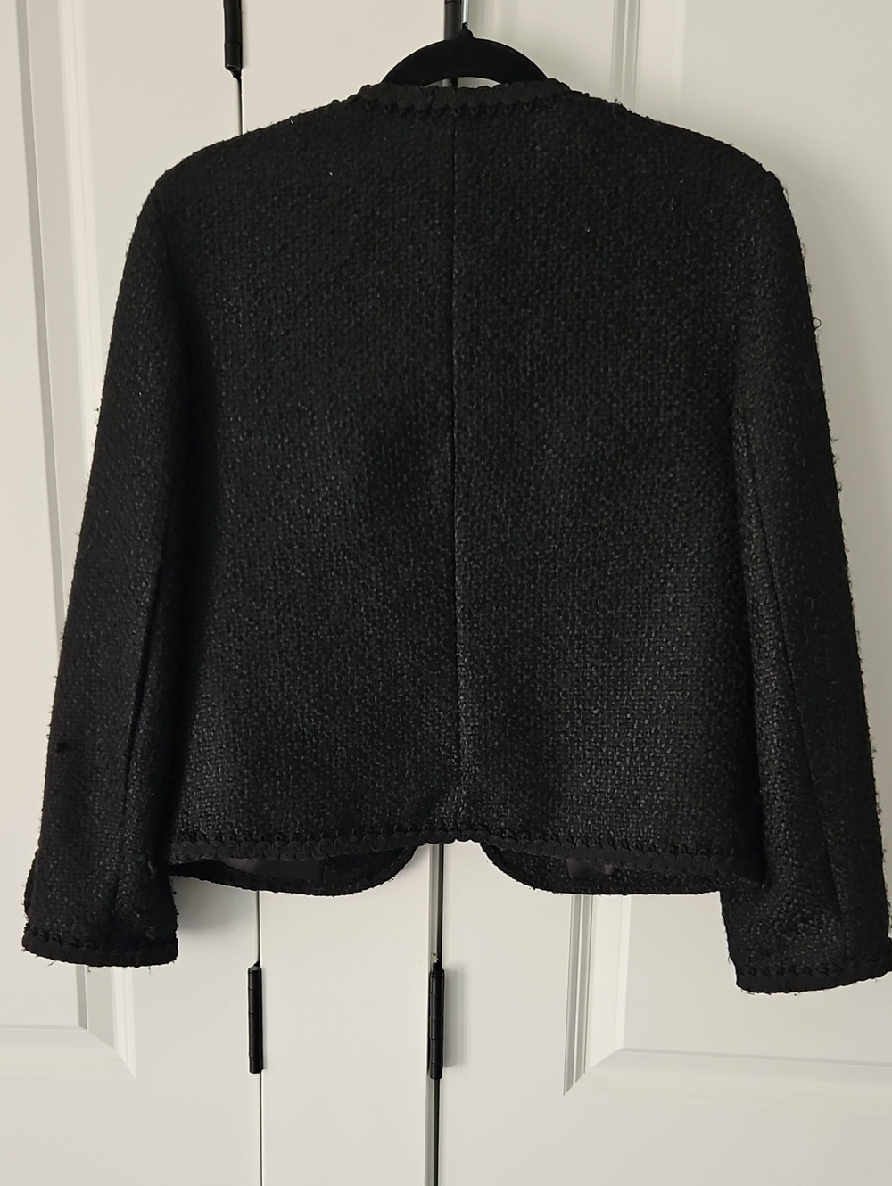 ZARA Black Textured Tweed Military Style Jacket Gold Filigree Buttons Size S - Picture 9 of 9
